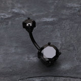 Detail View 2 of Colorline Gem Prong Sparkle Belly Button Ring-Black
