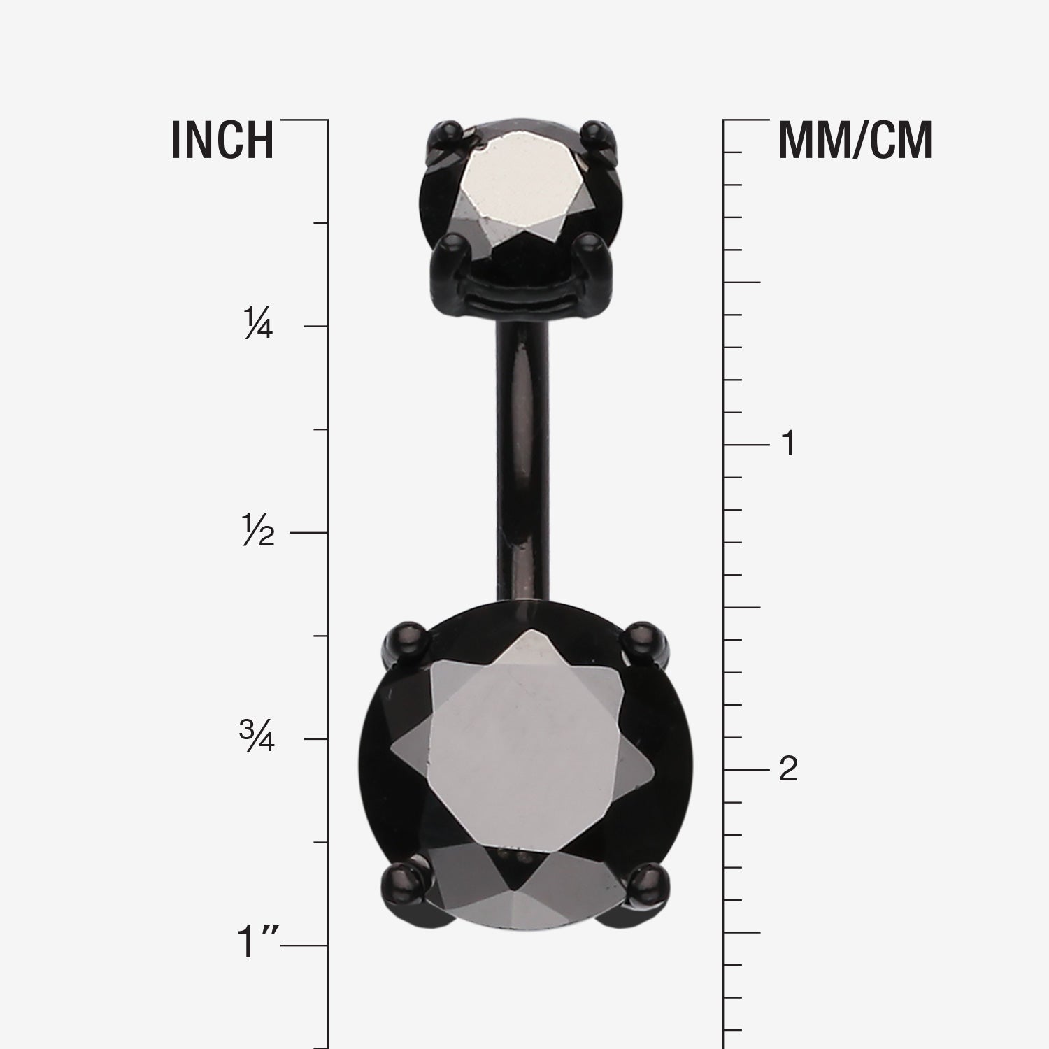 Detail View 1 of Colorline Gem Prong Sparkle Belly Button Ring-Black