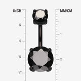 Detail View 1 of Colorline Gem Prong Sparkle Belly Button Ring-Black