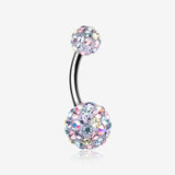 Retro Motley Multi-Gem Sparkle Belly Button Ring