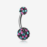 Retro Motley Multi-Gem Sparkle Belly Button Ring