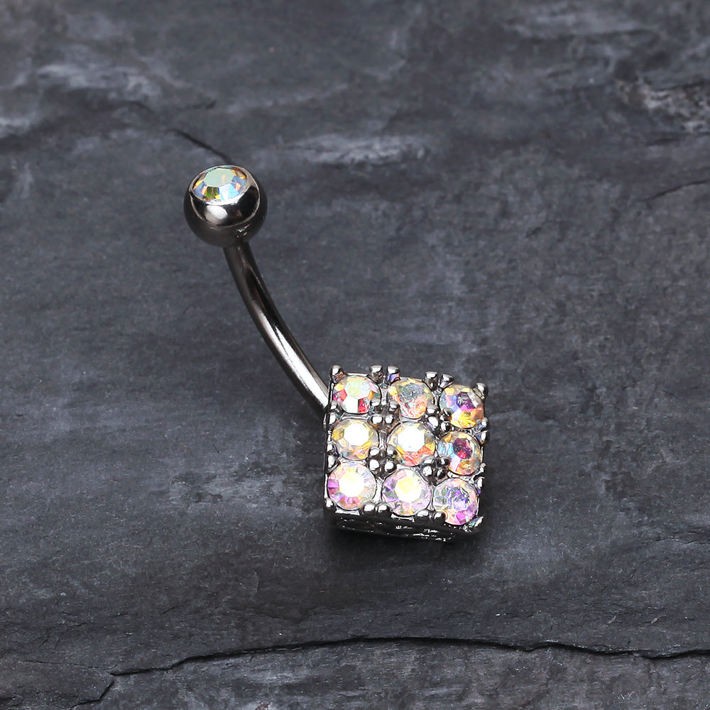 Detail View 2 of Sparkle Overload Belly Button Ring-Aurora Borealis