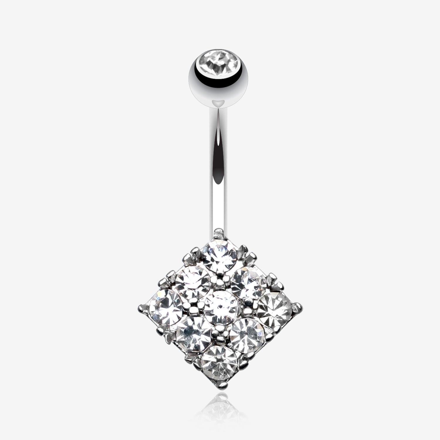 Sparkle Overload Belly Button Ring-Clear Gem
