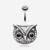 Vintage Owl Belly Button Ring