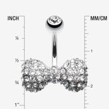 Detail View 1 of Sparkle Wonder Bow-Tie Belly Button Ring-Clear Gem