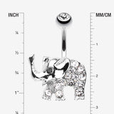 Detail View 1 of Elephant Walk Belly Button Ring-Clear Gem