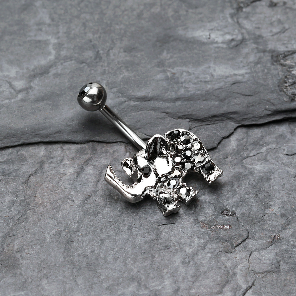 Detail View 2 of Elephant Walk Belly Button Ring-Hematite