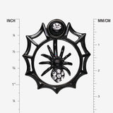 Detail View 1 of Spider in Web Sparkle Belly Ring-Black