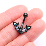 Detail View 3 of Blackline Abalone Night Bat Belly Button Ring