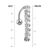 Detail View 1 of Classic Princess Gems Vertical Sparkle Reverse Belly Button Ring-Clear Gem