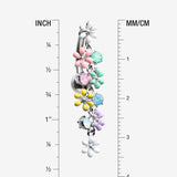 Detail View 1 of Adorable Flower Dazzle Opalite Sparkle Reverse Belly Button Ring-Multi-Color