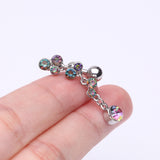 Detail View 3 of Cascading Sparkle Bauble Chandelier Reverse Belly Button Ring-Vitrail Medium