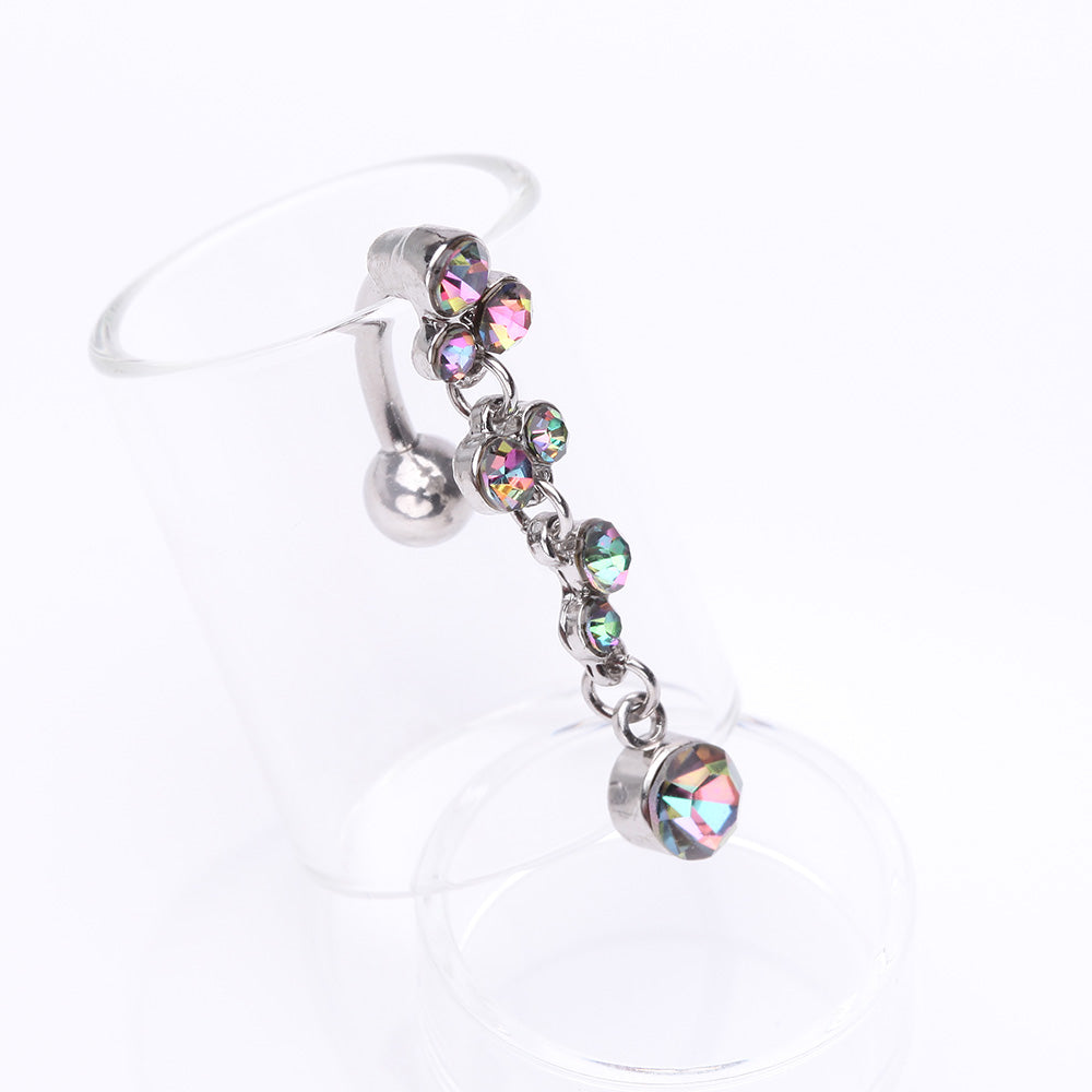 Detail View 2 of Cascading Sparkle Bauble Chandelier Reverse Belly Button Ring-Vitrail Medium