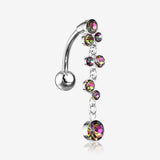 Cascading Sparkle Bauble Chandelier Reverse Belly Button Ring