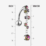 Detail View 1 of Cascading Sparkle Bauble Chandelier Reverse Belly Button Ring-Vitrail Medium