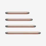 A Pair of Rose Gold Plated Steel Replacement Barbell