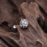 Detail View 2 of Pave Sparkle Full Dome Cartilage Tragus Earring-Clear Gem