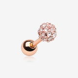 Rose Gold Pave Sparkle Full Dome Cartilage Tragus Earring