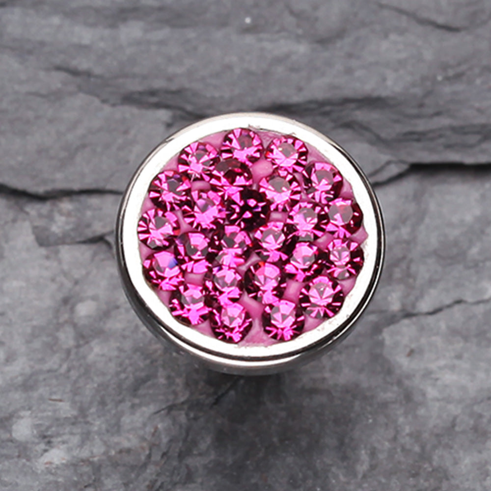 Multi-Gem Sparkle Multi-Gem Round Cartilage Earring-Fuchsia