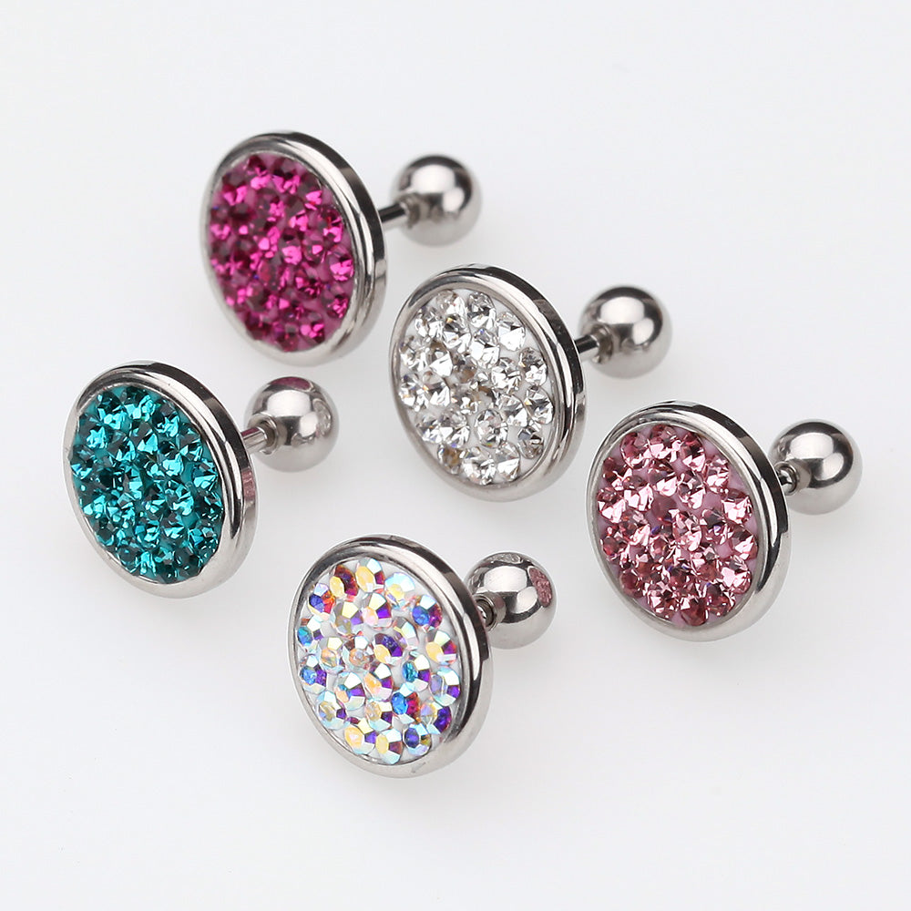 Multi-Gem Sparkle Multi-Gem Round Cartilage Earring-Fuchsia