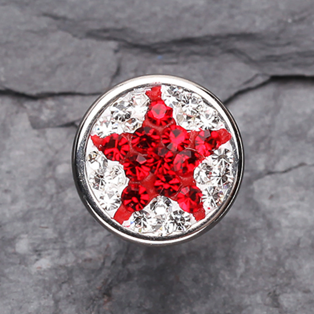 Shining Star Multi-Gem Cartilage Earring-Clear/Red