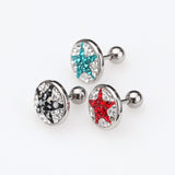 Shining Star Multi-Gem Cartilage Earring-Clear/Red