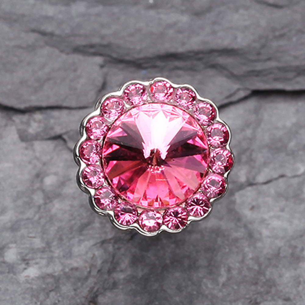 Studded Gem Crystal Cartilage Earring-Pink