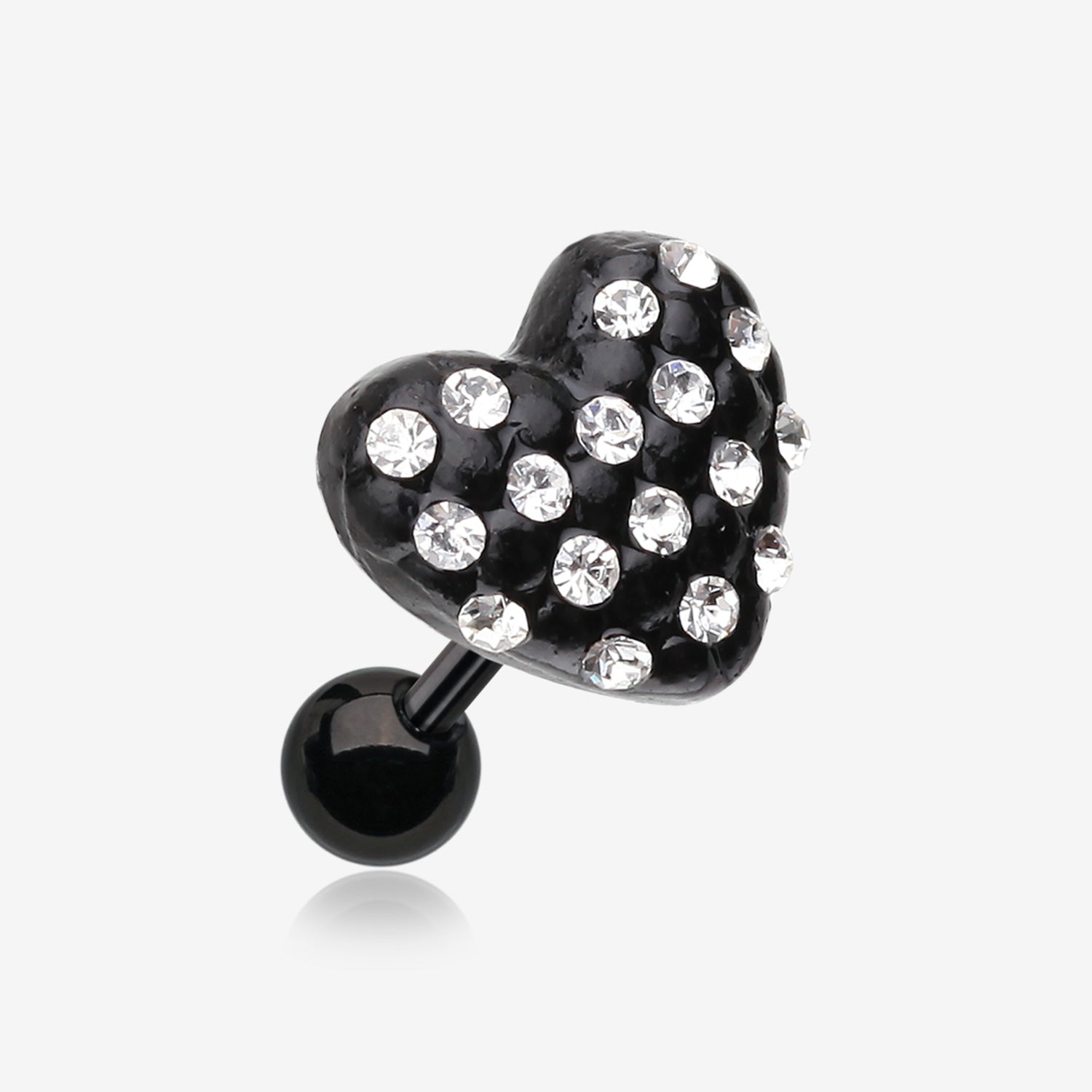 Blackline Heart Multi-Gem Cartilage Earring-Clear
