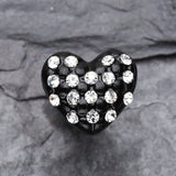 Blackline Heart Multi-Gem Cartilage Earring-Clear
