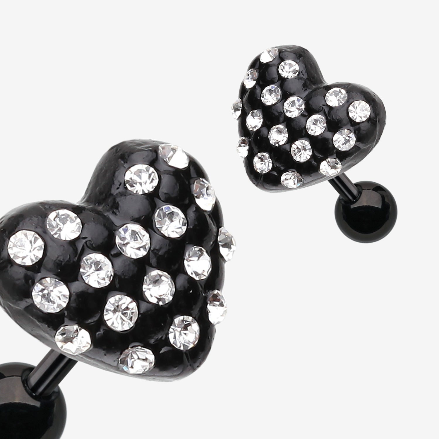 Blackline Heart Multi-Gem Cartilage Earring-Clear