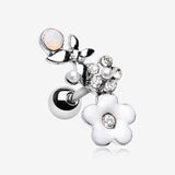 Flower Butterfly Opalescent Sparkle Cartilage Tragus Earring