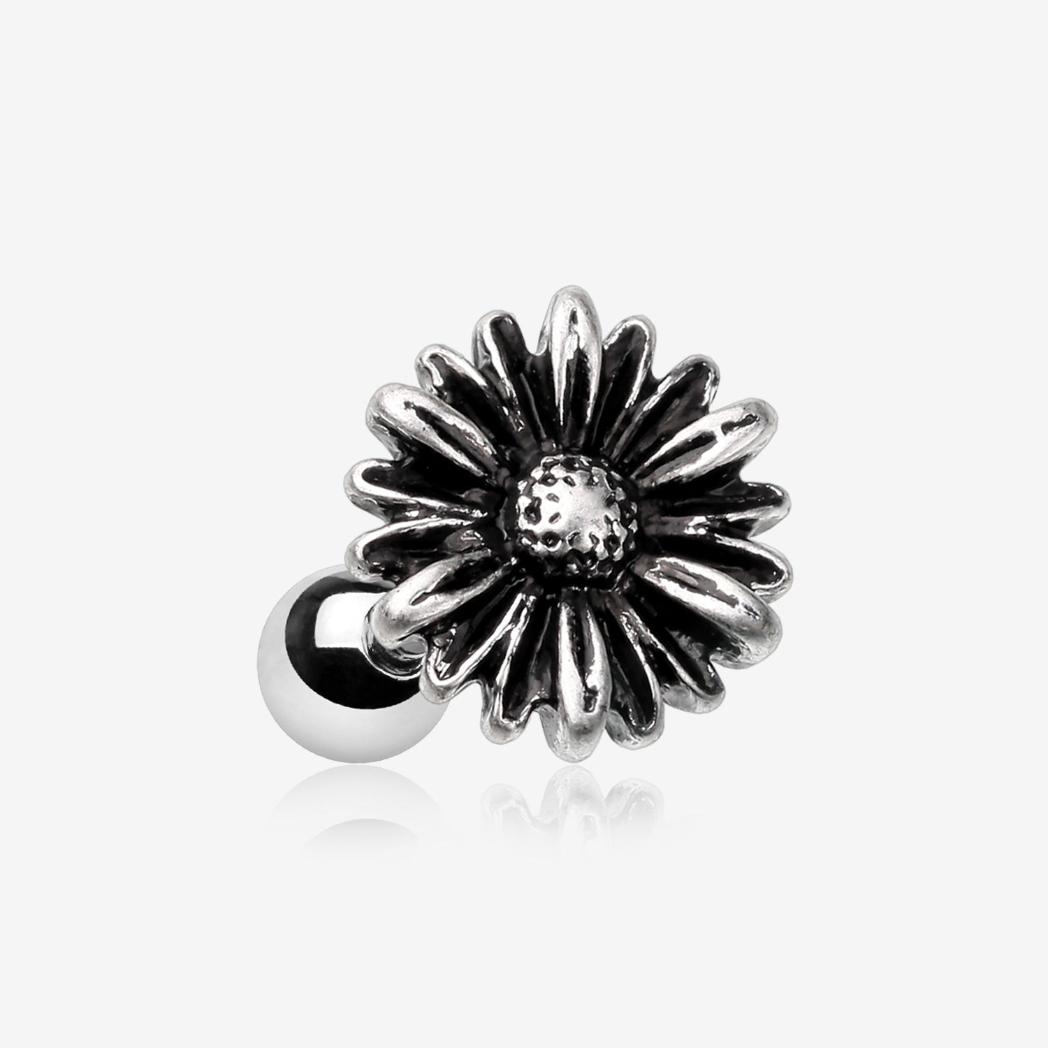 Vintage Daisy Steel Cartilage Tragus Barbell-Steel