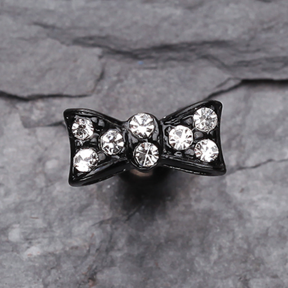 Blackline Flap Bow Tie Cartilage Earring-Clear