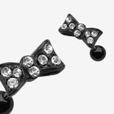 Blackline Flap Bow Tie Cartilage Earring-Clear