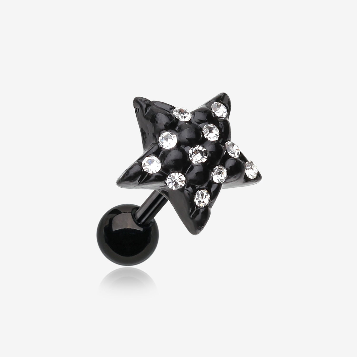 Blackline Star Multi-Gem Cartilage Earring-Clear