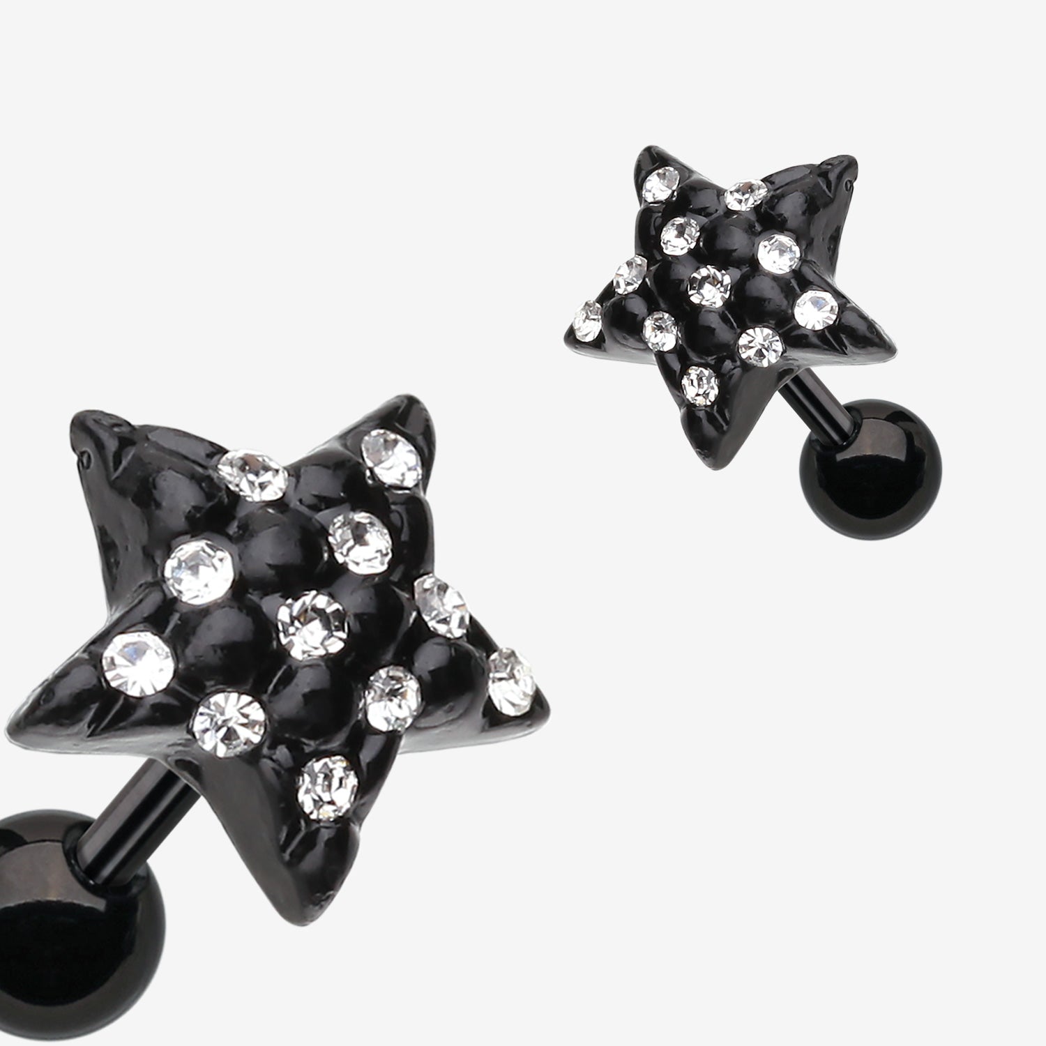 Blackline Star Multi-Gem Cartilage Earring-Clear