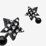 Blackline Star Multi-Gem Cartilage Earring-Clear