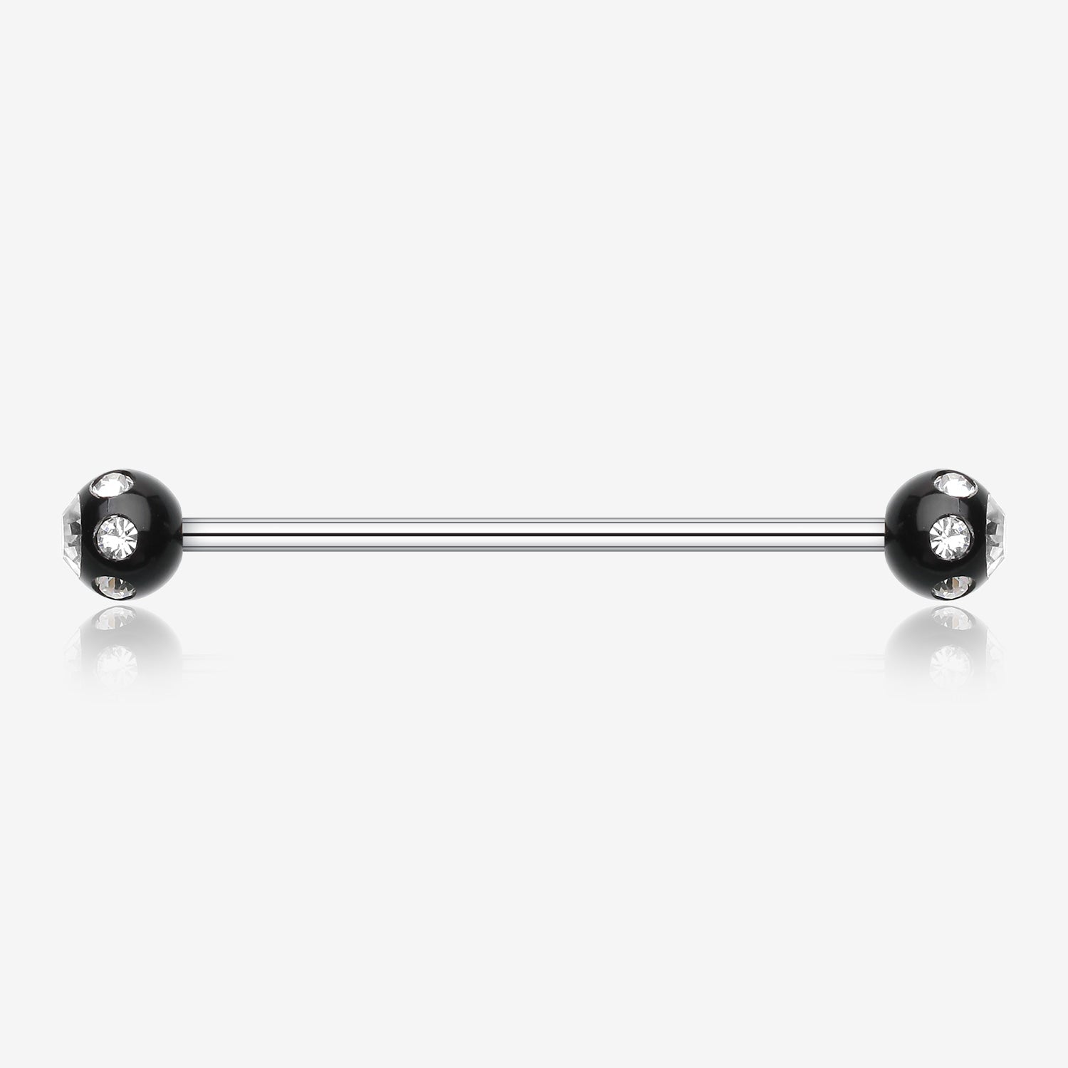 Acrylic Aurora Gem Ball Industrial Barbell-Black/Clear