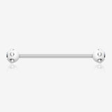 Acrylic Aurora Gem Ball Industrial Barbell-White/Clear