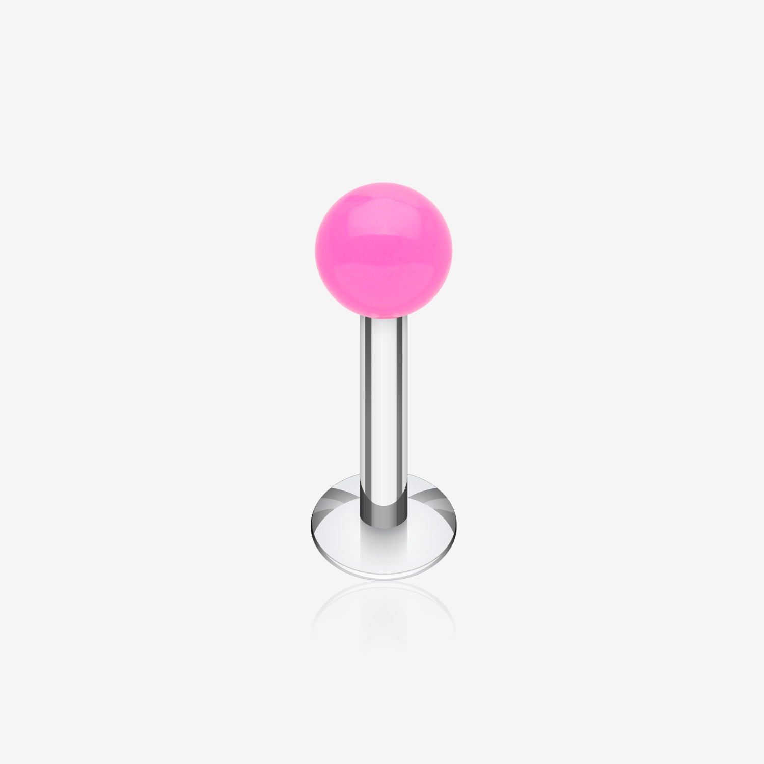 Neon UV Acrylic Ball Top Labret-Pink