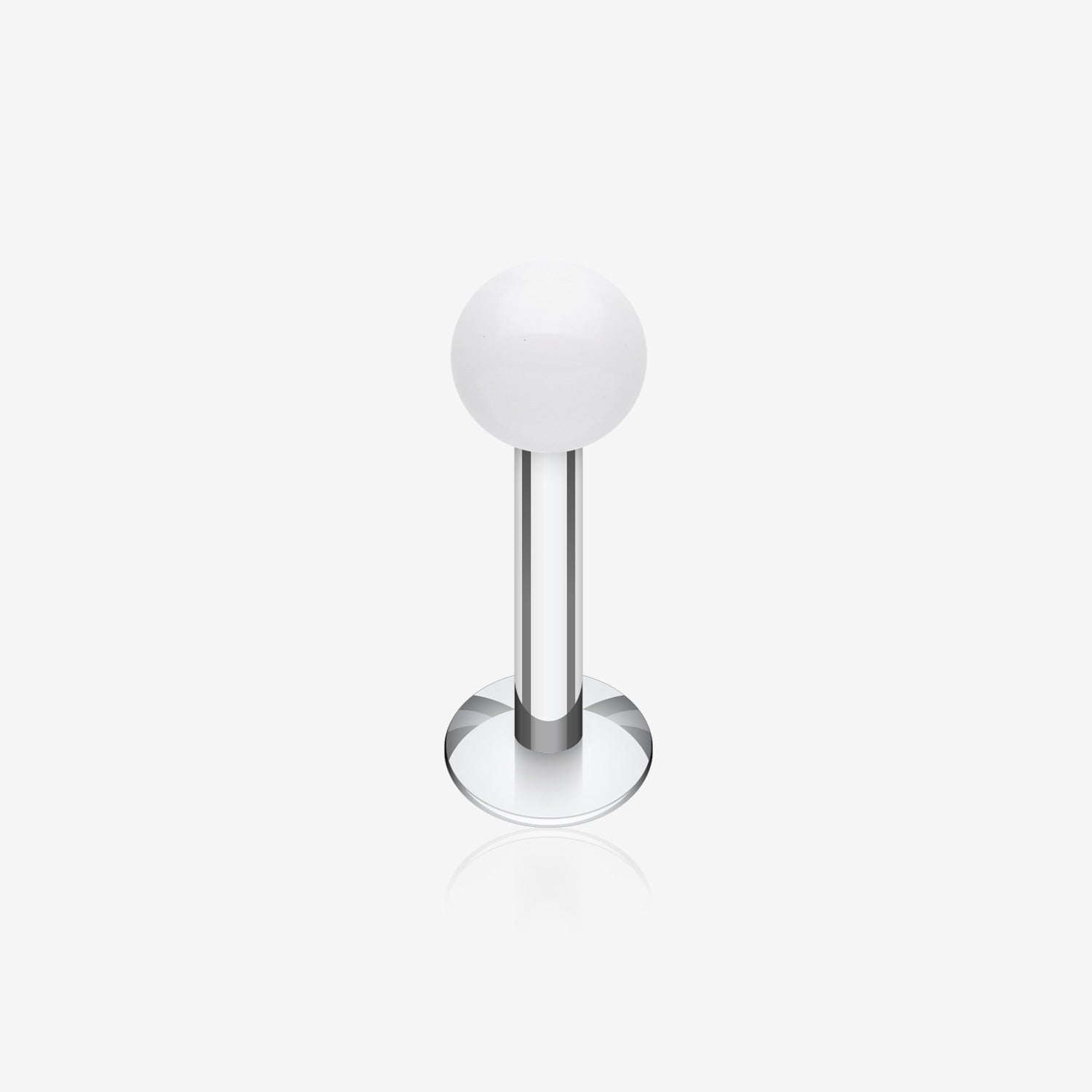 Basic UV Acrylic Ball Top Labret-White