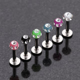Aurora Gem UV Acrylic Ball Top Labret-Pink/Clear