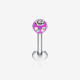 Aurora Gem UV Acrylic Ball Top Labret*