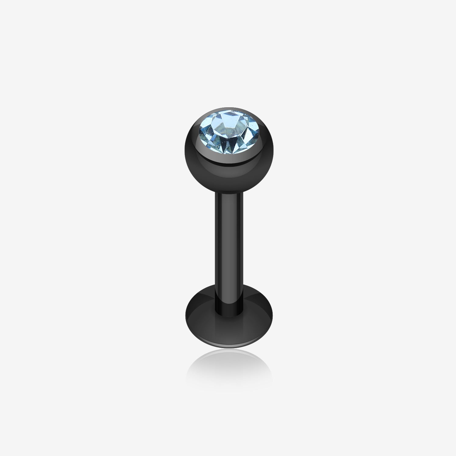 Blackline PVD Gem Ball Steel Labret-Black/Aqua