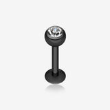 Blackline PVD Gem Ball Steel Labret
