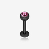Blackline PVD Gem Ball Steel Labret
