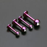 Detail View 1 of Blackline PVD Gem Ball Steel Labret-Purple/Clear
