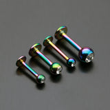 Detail View 1 of Blackline PVD Gem Ball Steel Labret-Rainbow/Clear