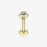 Gold Plated Aurora Gem Ball Steel Labret