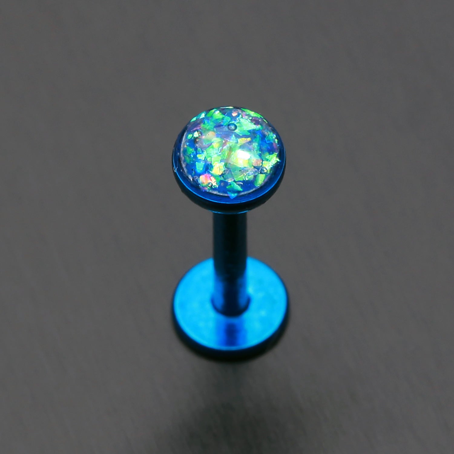Detail View 1 of Colorline Opal Glitter Shower Dome Steel Labret-Blue